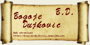 Bogoje Dujković vizit kartica